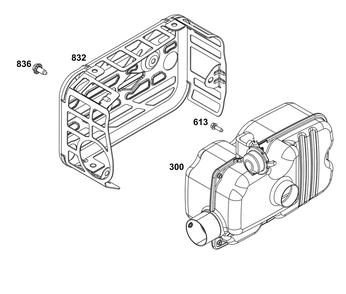 Exhaust Group Diagram and Parts List for 125P02-0067-F1 100000 - 19Z999 Briggs and Stratton Engine